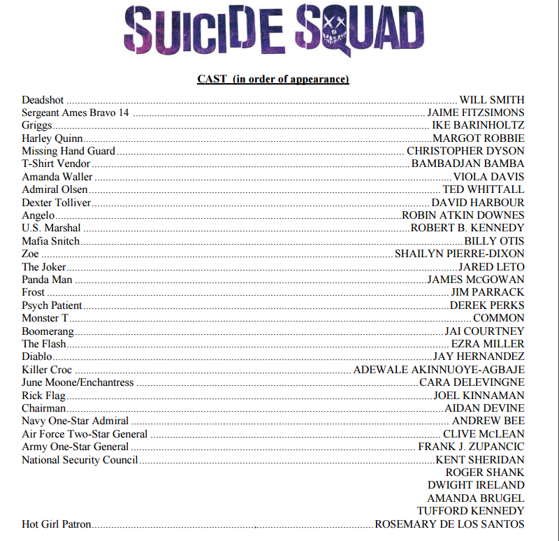 Suicide Squad cast 1