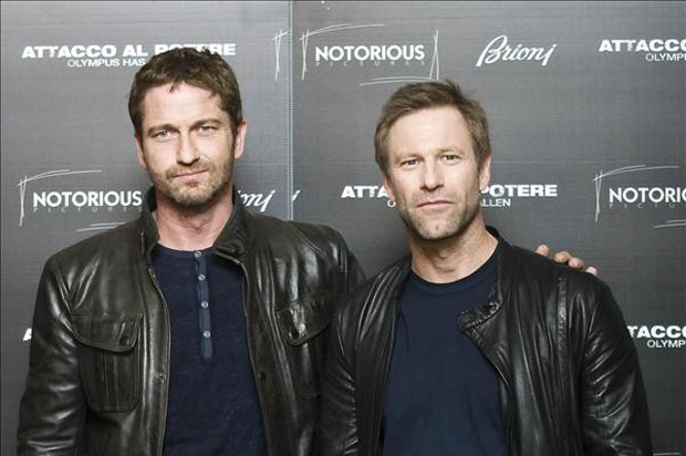 Gerard Butler e Aaron Eckart a Roma