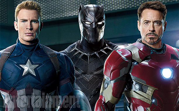 Captain America Civil War: Black Panther, Iron Man e Cap su EW – foto