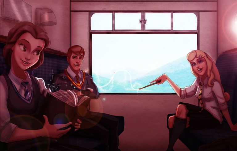 Le principesse Disney sbarcano a Hogwarts [fan art]