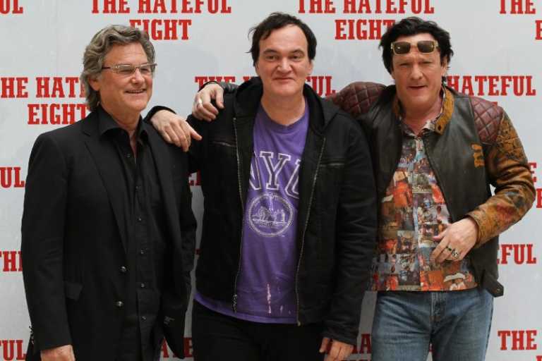 Quentin Tarantino a Roma per The Hateful Eight con Kurt Russell e Michael Madsen Quentin Tarantino a Roma per The Hateful Eight con Kurt Russell e Michael Madsen