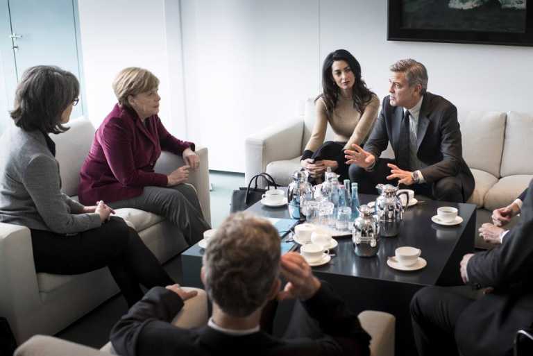 Berlino 2016: George Clooney incontra la cancelliera Merkel