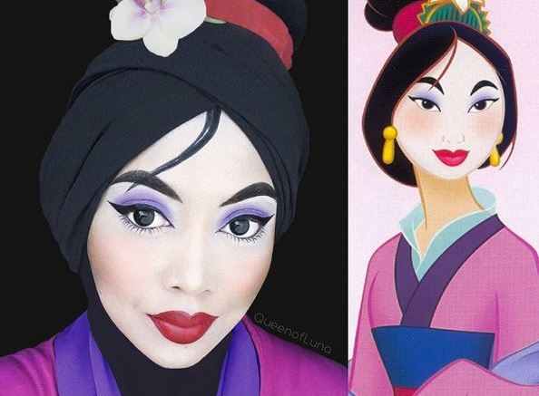 Disney: la make up artist che si trasforma con il hijab Disney: la make up artist che si trasforma con il hijab