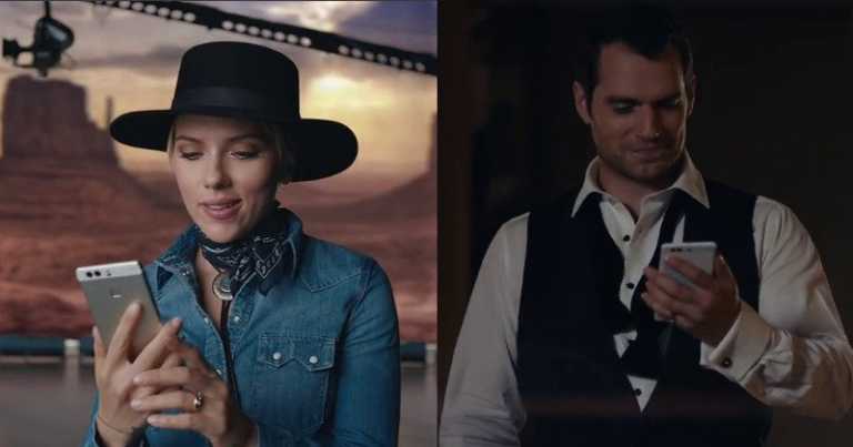 Scarlett Johansson e Henry Cavill protagonisti per Huawei Mobile