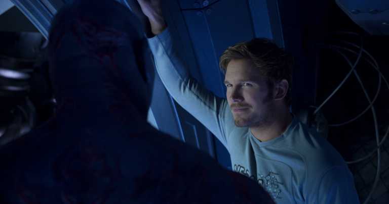 Guardiani della Galassia: Chris Pratt indossa la maschera di Star Lord