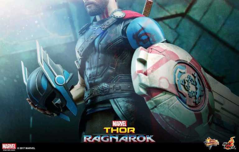 Thor Ragnarok: l’elmo del figlio di Odino da vicino