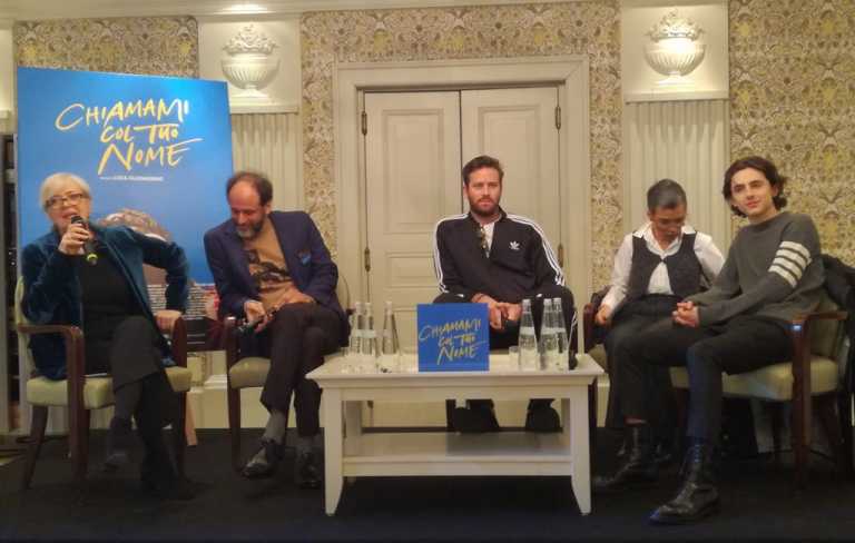 Chiamami col tuo Nome: Luca Guadagnino, Armie Hammer e Timothée Chalamet presentano il film a Roma