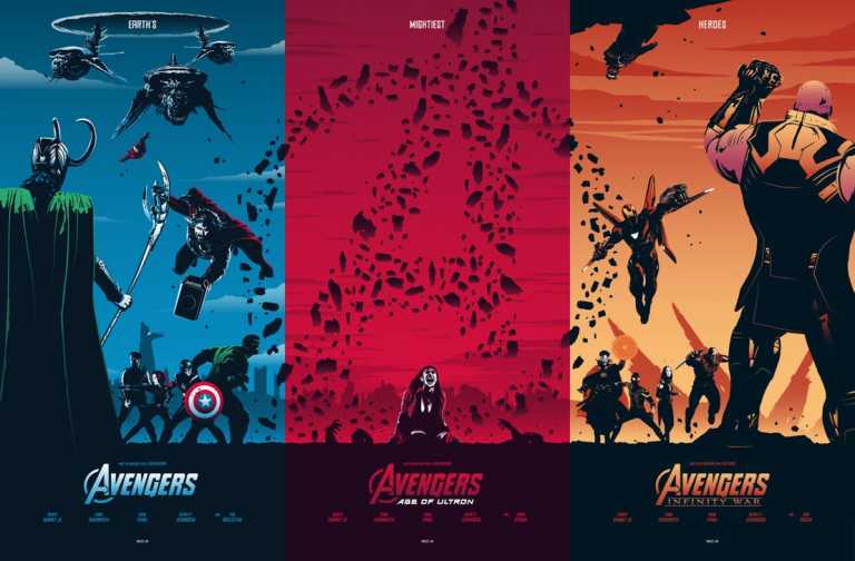 Avengers trilogy: lo straordinario poster che riunisce i tre film