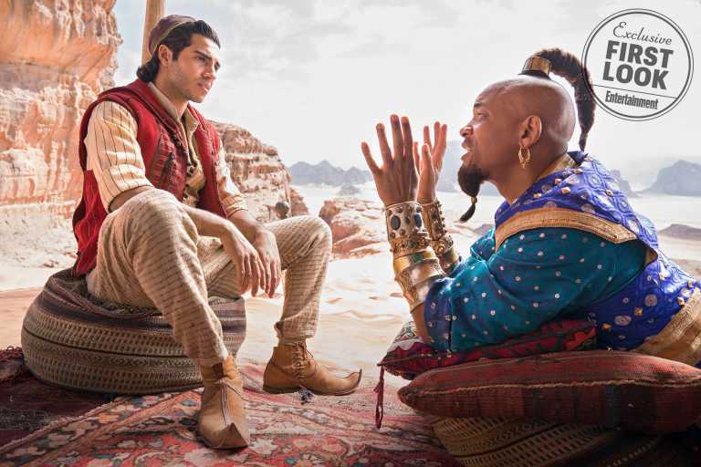Aladdin, le prime immagini: ecco il Genio, Abu, Jafar, Jasmine e il protagonista