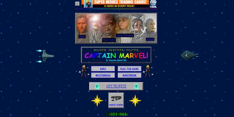 Captain Marvel: 8 curiosi easter egg dal sito in versione anni 90
