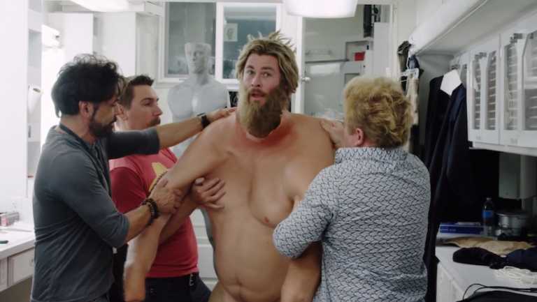 Avengers: Endgame, la “trasformazione” di Thor in un video del backstage