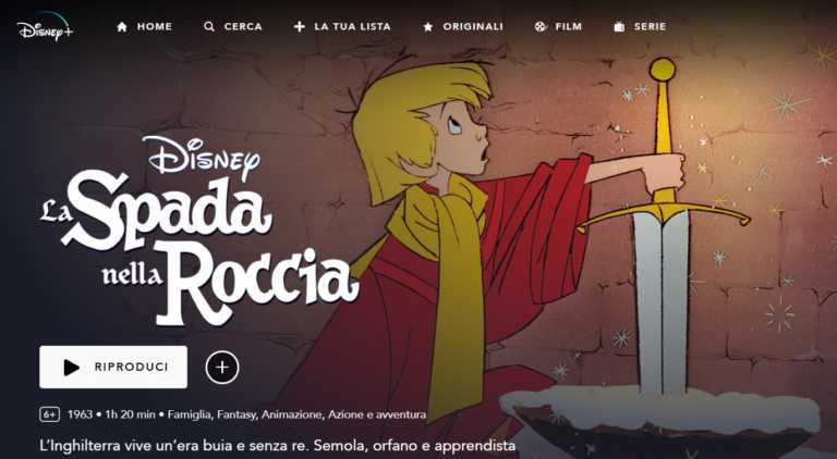 La Spada nella Roccia, da oggi disponibile su Disney+
