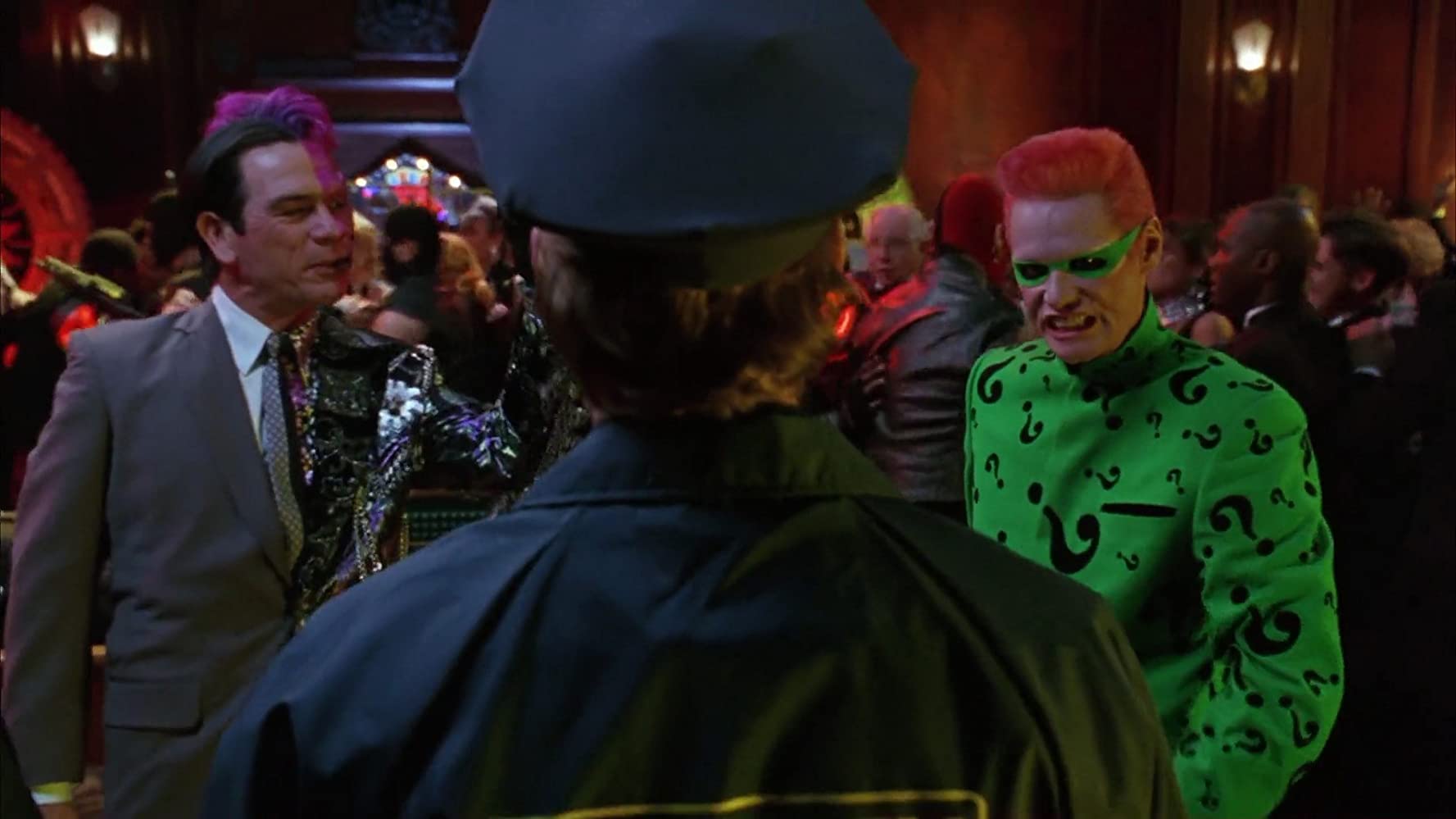 Jim Carrey and Tommy Lee Jones in Batman Forever 