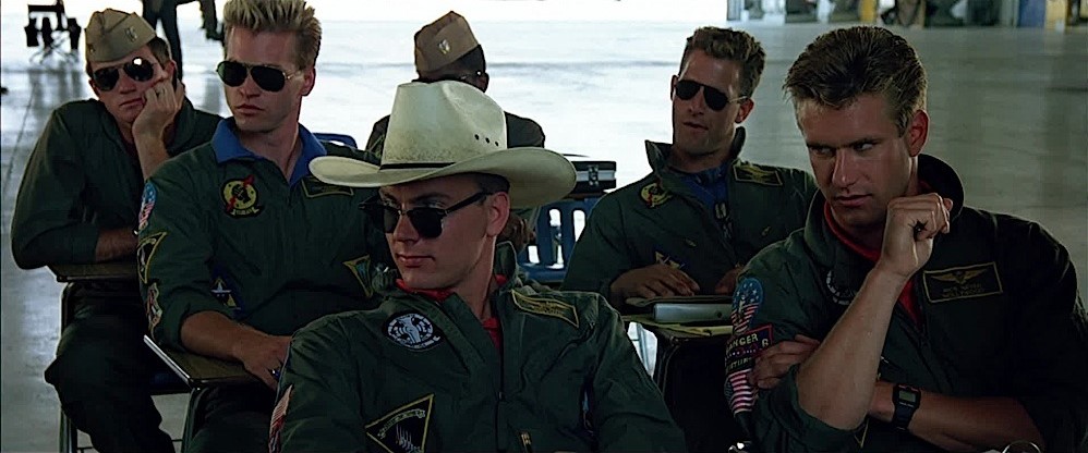 Val Kilmer, Rick Rossovich, Whip Hubley, and Barry Tubb in Top Gun