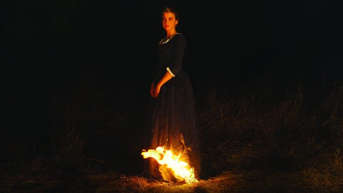 Ritratto della giovane donna in fiamme