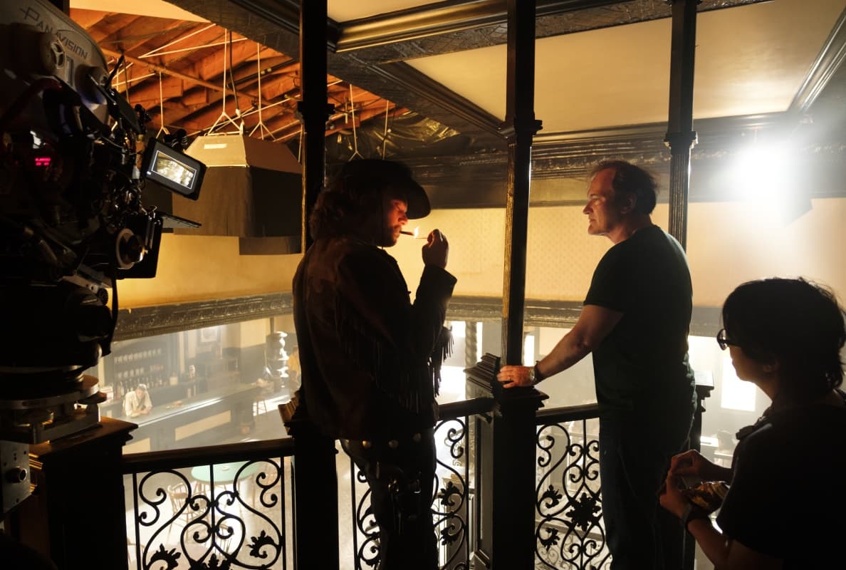 Quentin Tarantino sul set di C'era una volta a Hollywood