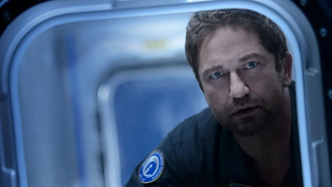 Gerard Butler nel film Geostorm