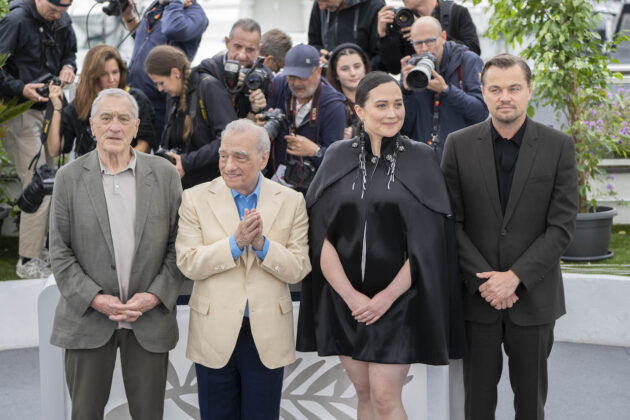 Robert de Niro, Martin Scorsese, Lily Gladstone e Leonardo Dicaprio