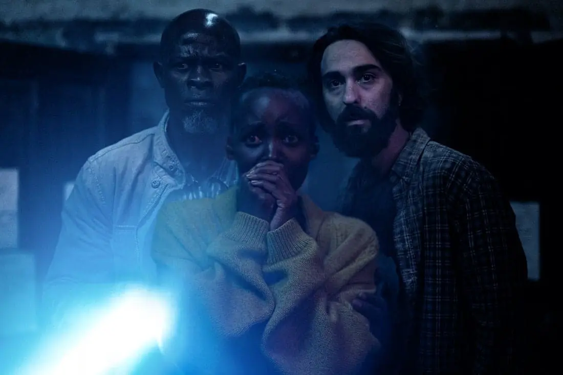 Djimon Hounsou e Lupita Nyong'o e Joseph Quinn in A Quiet Place - Giorno 1