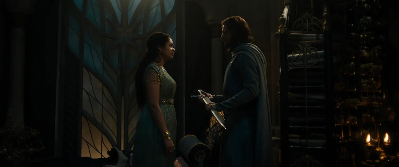Cynthia Addai-Robinson as Queen Regent Míriel; Lloyd Owen as Elendil