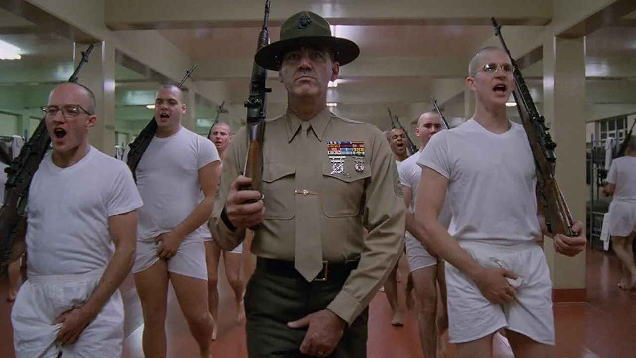 Vincent D'Onofrio, R. Lee Ermey, Matthew Modine e Arliss Howard in Full Metal Jacket