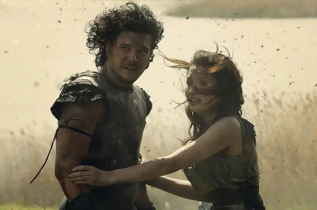 Emily Browning and Kit Harington in Pompei