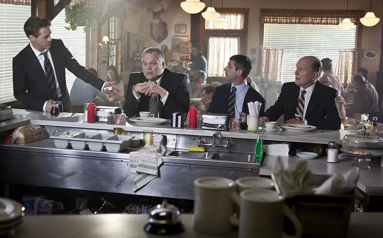 Vincent D'Onofrio, Robert Downey Jr., Robert Duvall e Jeremy Strong in The Judge