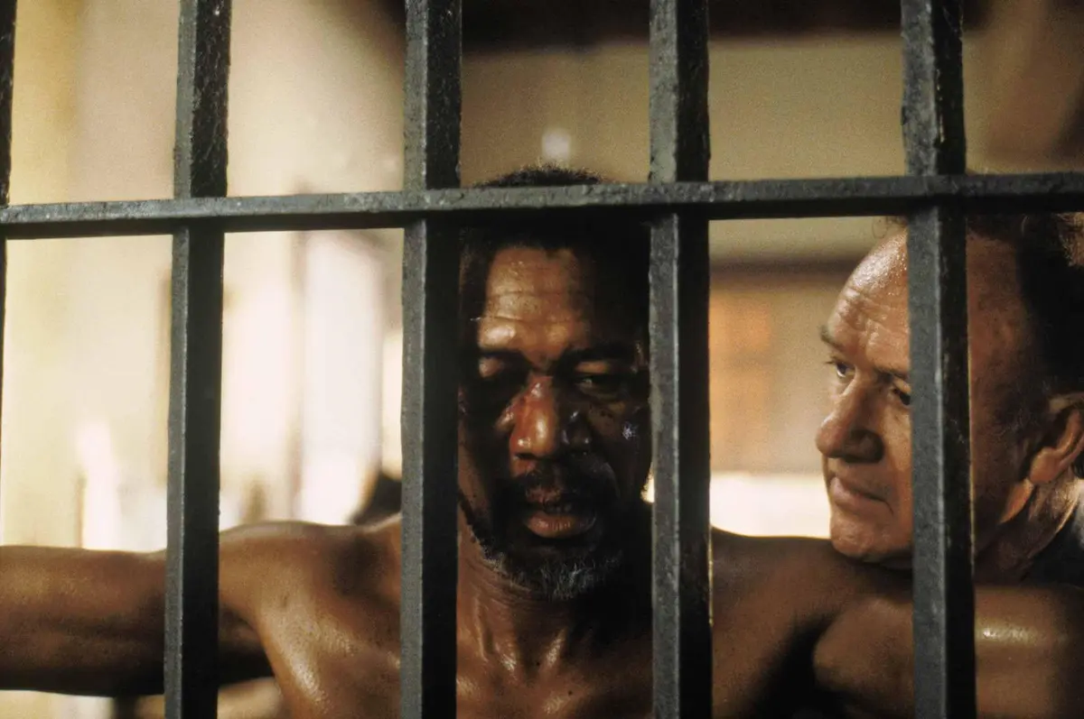 Morgan Freeman and Gene Hackman in Gli spietati (1992)