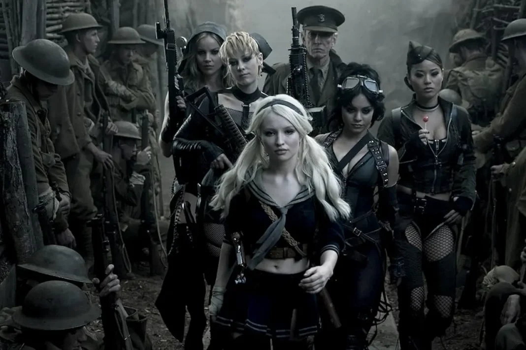 Scott Glenn, Emily Browning, Abbie Cornish, Jena Malone, Vanessa Hudgens e Jamie Chung in Sucker Punch