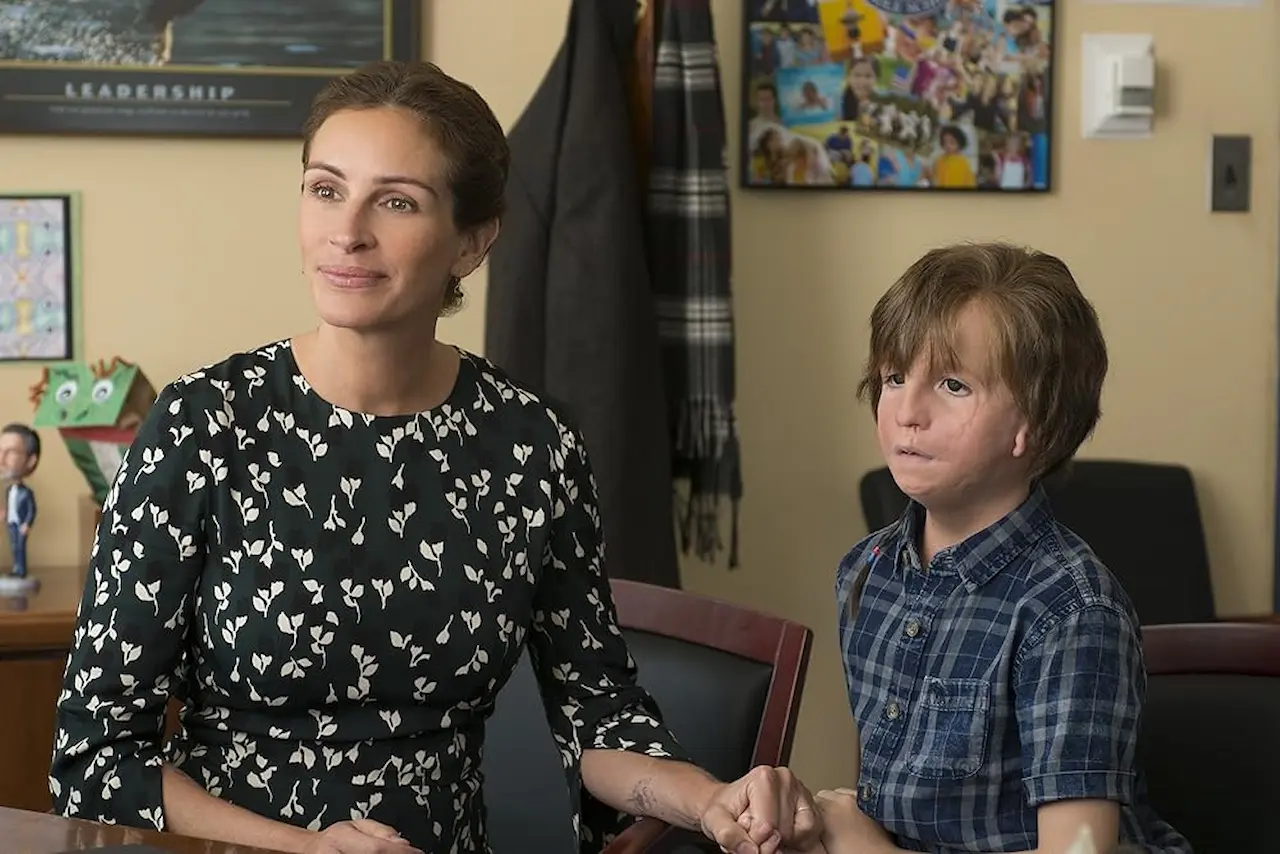 Julia Roberts e Jacob Tremblay in Wonder