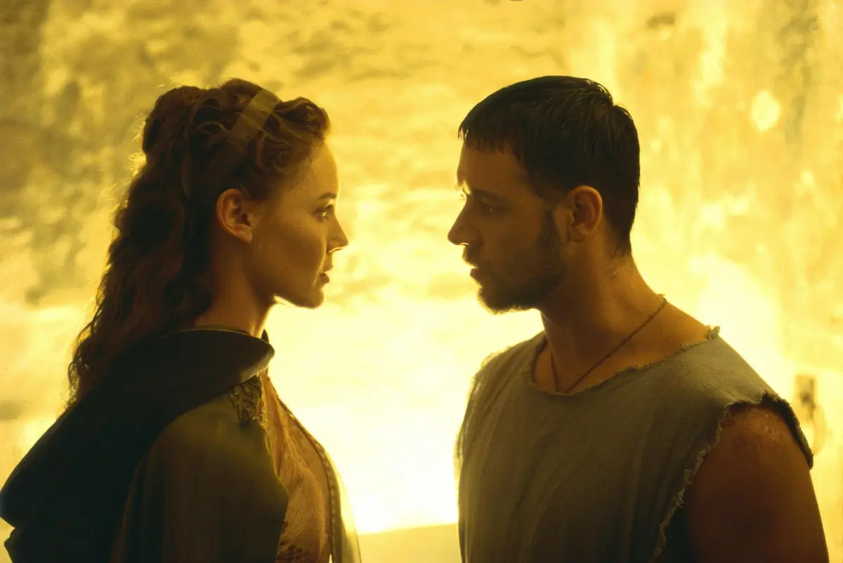 Russell Crowe e Connie Nielsen in Il gladiatore (2000)