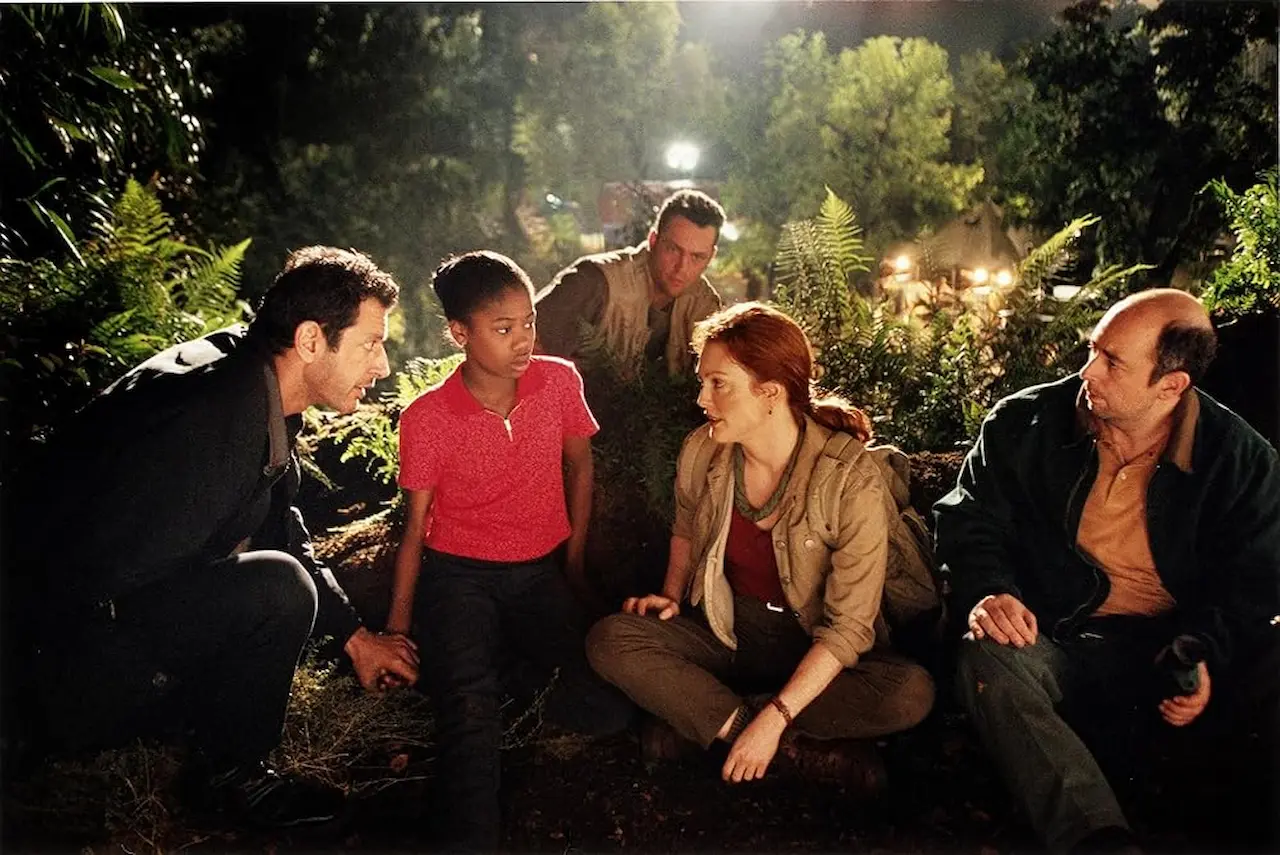 Jeff Goldblum, Julianne Moore, Vince Vaughn, Vanessa Chester e Richard Schiff in Il mondo perduto - Jurassic Park