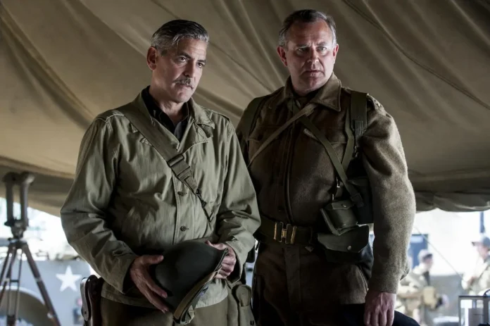 George Clooney e Hugh Bonneville in Monuments Men (2014)