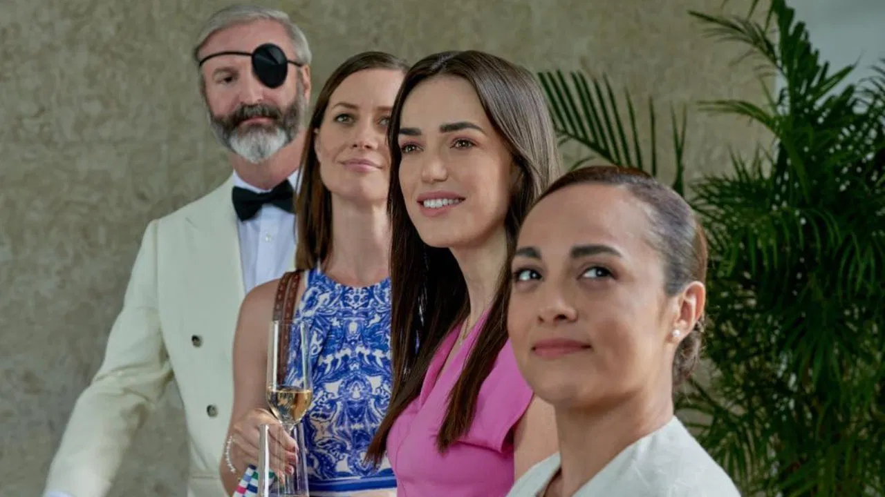 Kezia Burrows, Elizabeth Henstridge, Noelia Rothery e Henry Twohy in Omicidi a Mystery Island