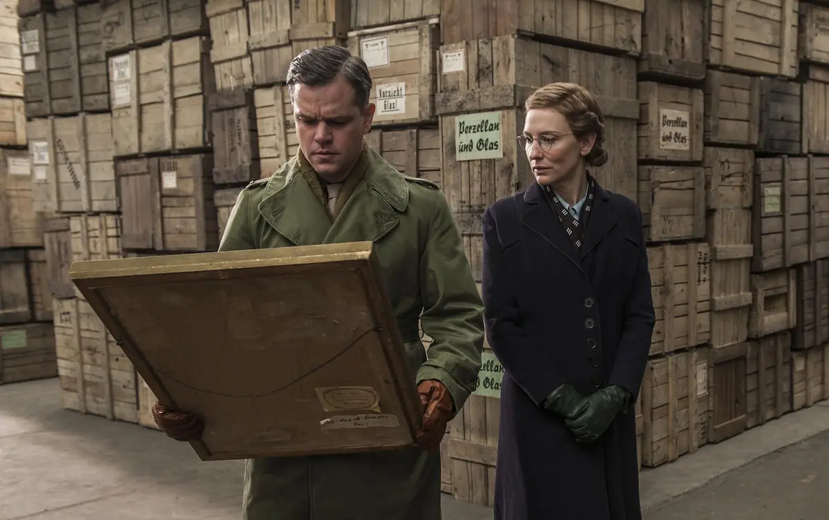 Matt Damon e Cate Blanchett in Monuments Men (2014)