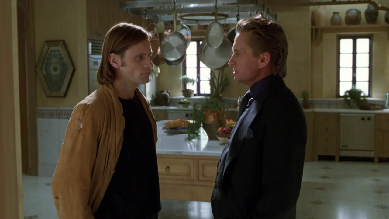 Michael Douglas e Viggo Mortensen in Delitto perfetto