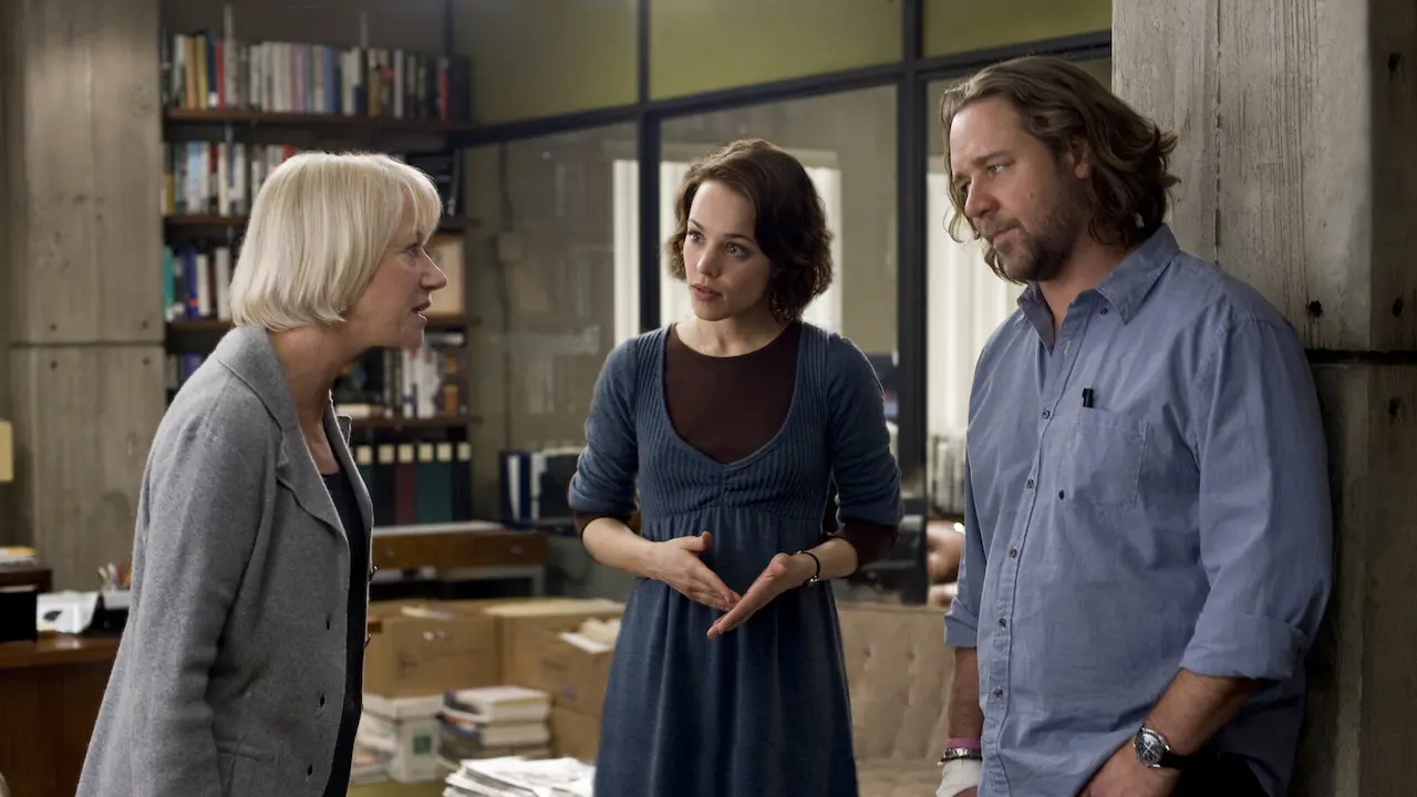 Helen Mirren, Rachel McAdams e Russell Crowe in State of Play