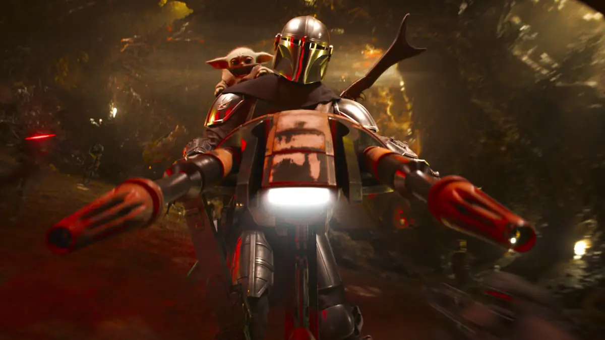 pedro pascal e grogu in The Mandalorian & Grogu