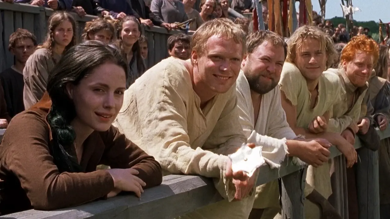 Laura Fraser, Paul Bettany, Heath Ledger e Alan Tudyk in Il destino di un cavaliere