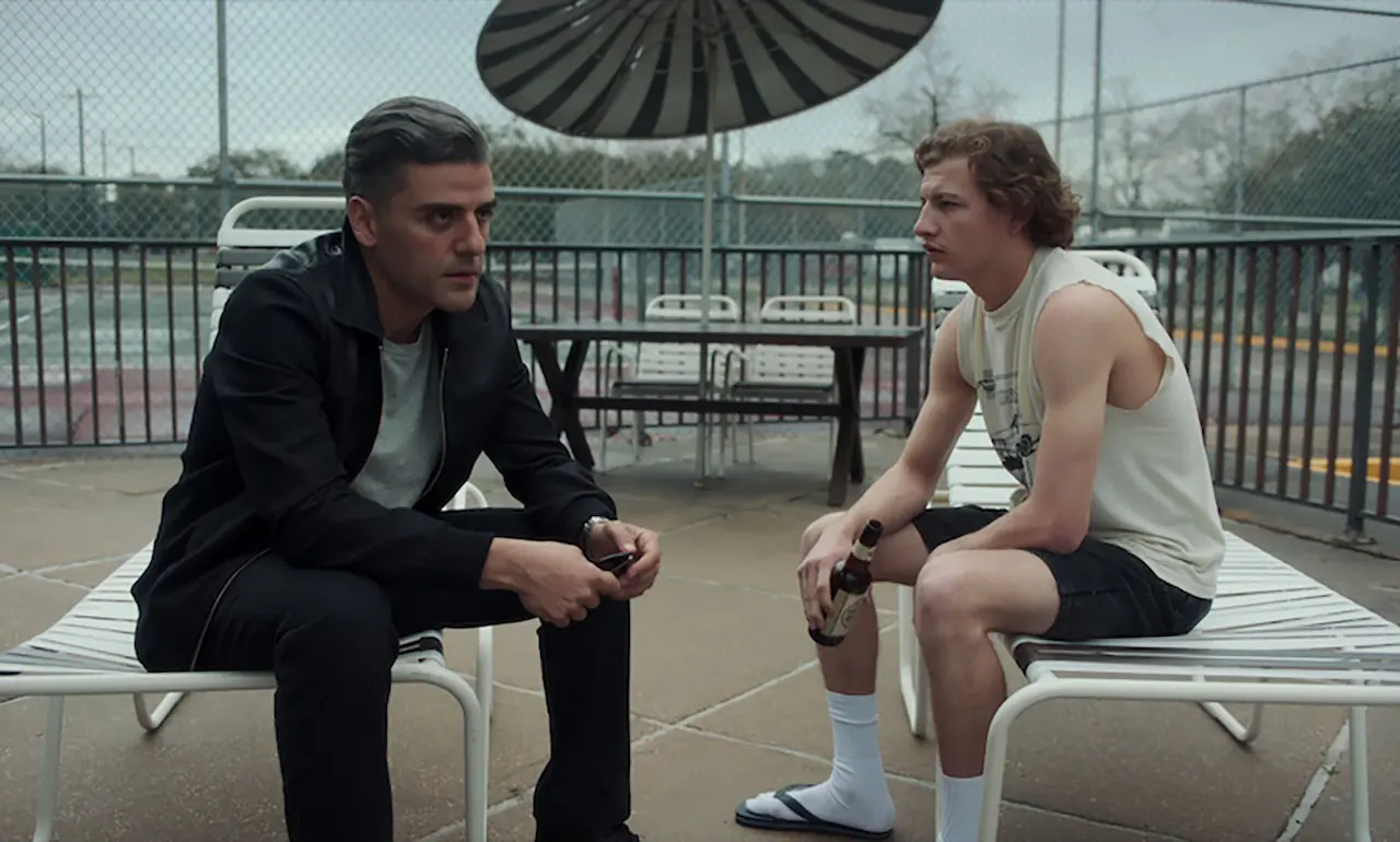 Oscar Isaac e Tye Sheridan in Il collezionista di carte