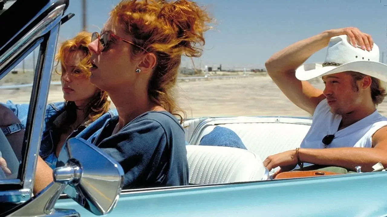 Susan Sarandon, Geena Davis e Brad Pitt in Thelma & Louise