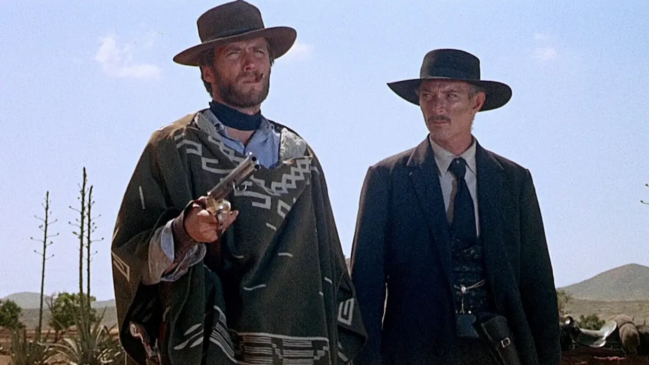 Clint Eastwood e Lee Van Cleef nel film Per qualche dollaro in più