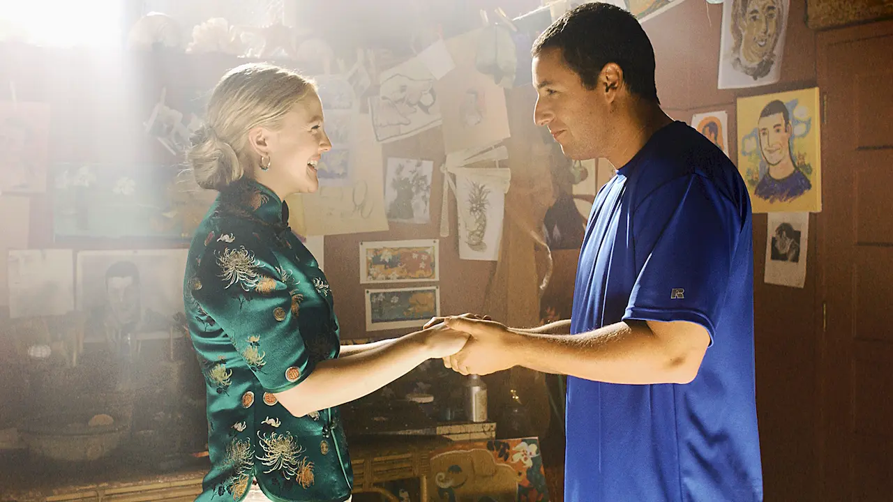 Drew Barrymore e Adam Sandler nel film 50 volte il primo bacio